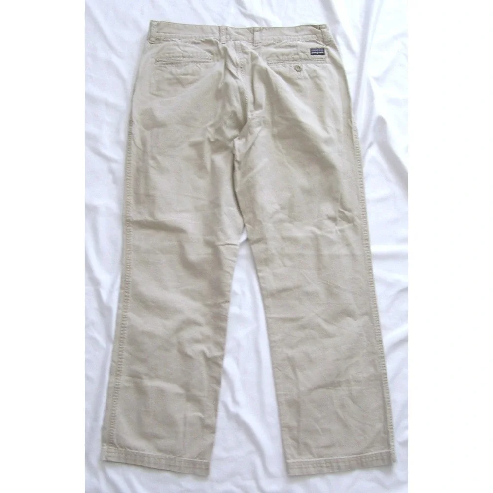 Patagonia Mens Organic Cotton Canvas Pants Tan Khaki Straight Leg 34x29 (MP700)